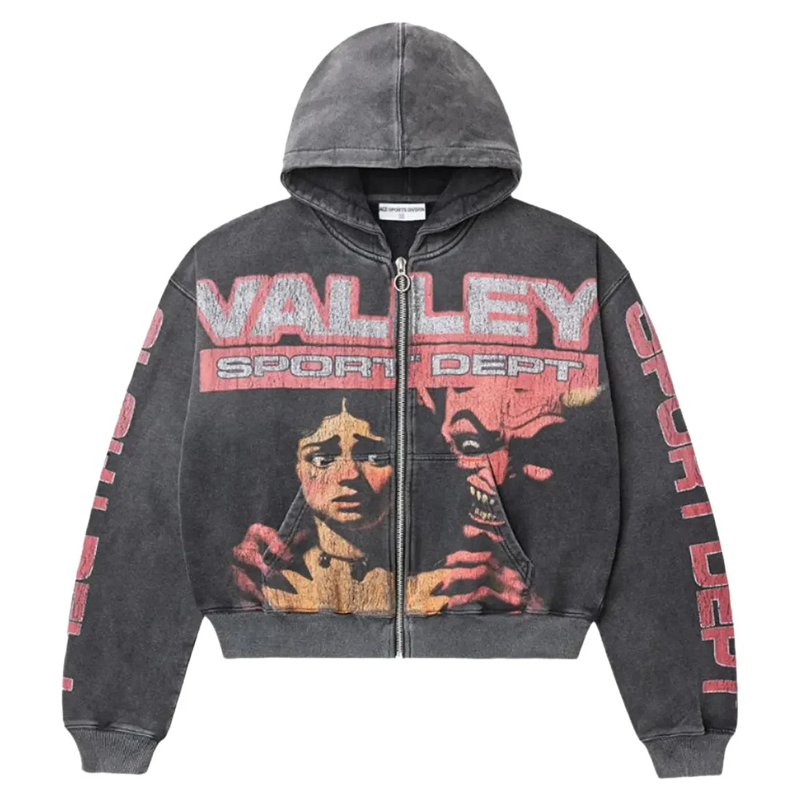 Vale Forever “Devil’s Advocate” Zip-Up Hoodie – Black/Red Main image