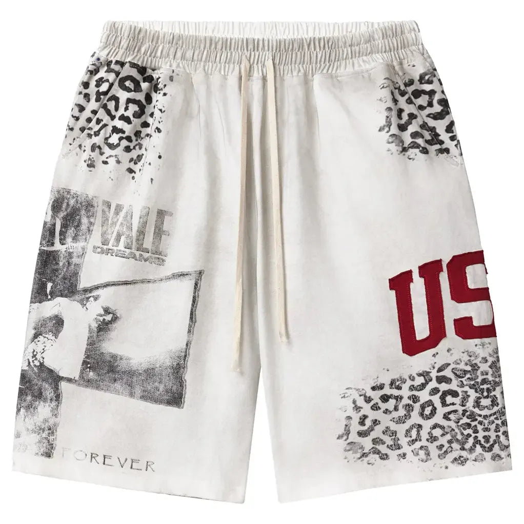 Vale Forever Valley USA Leopard Shorts White Main image