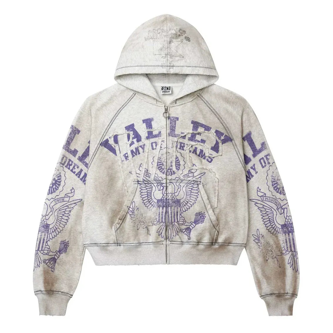 Vale Forever Army Zip Up Grey Hoodie Main image