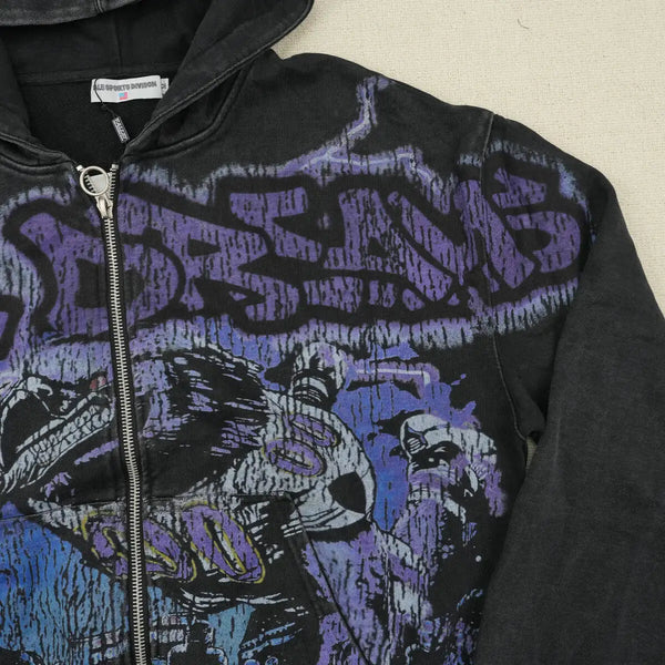 Vale Forever Raven Zip-Up Hoodie – Black/Multi