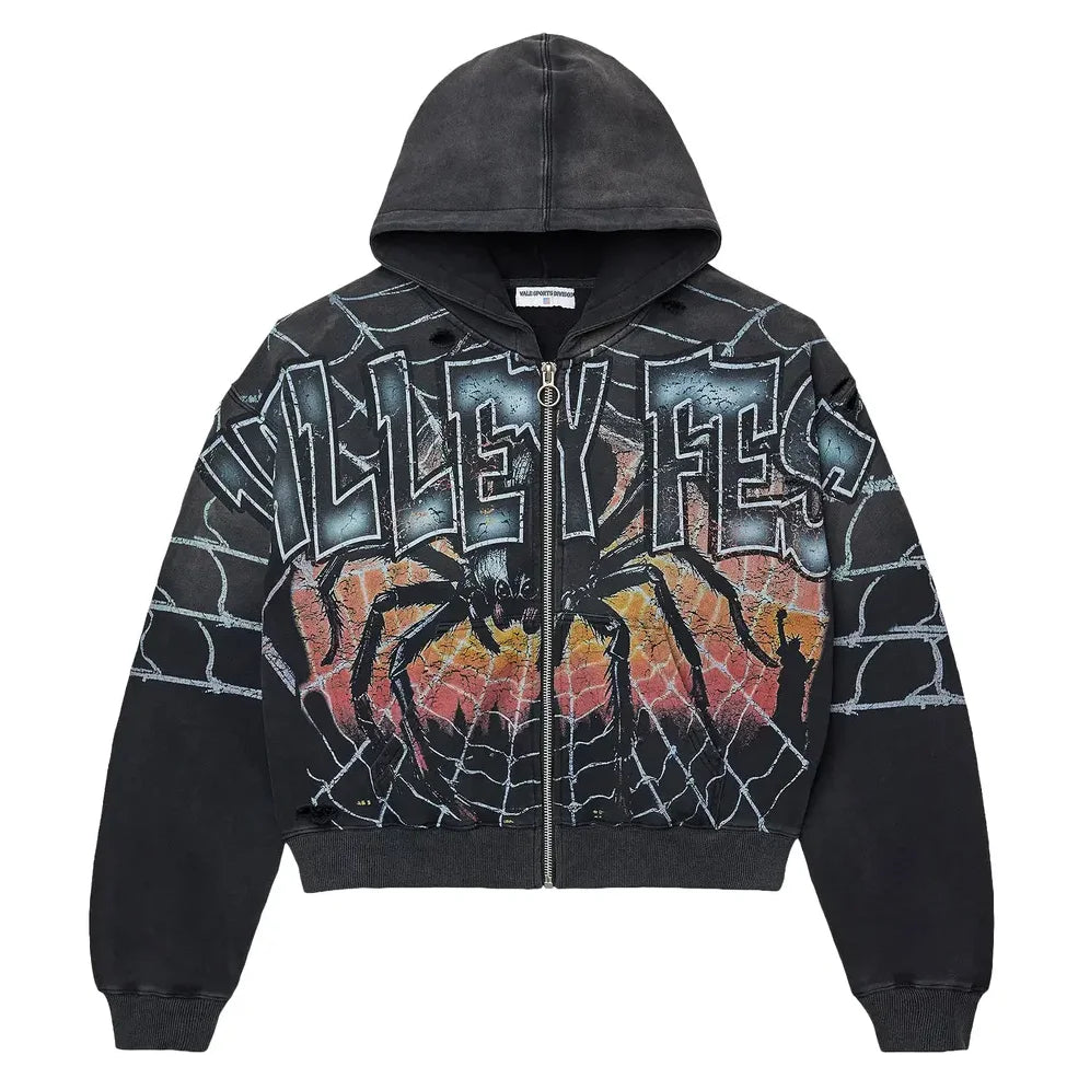 Vale Widow Graphic Zip Hoodie – Black Main image