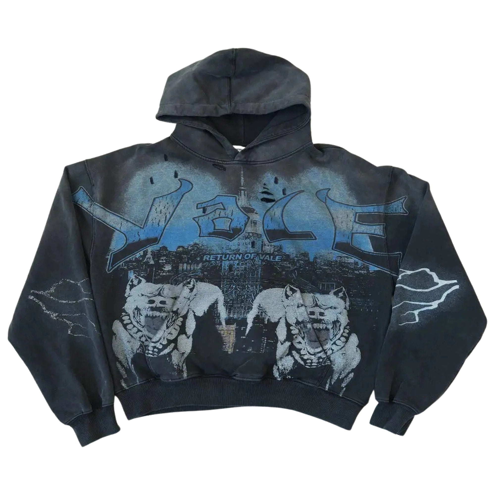 Vale Return Graphic Hoodie – Black/Blue