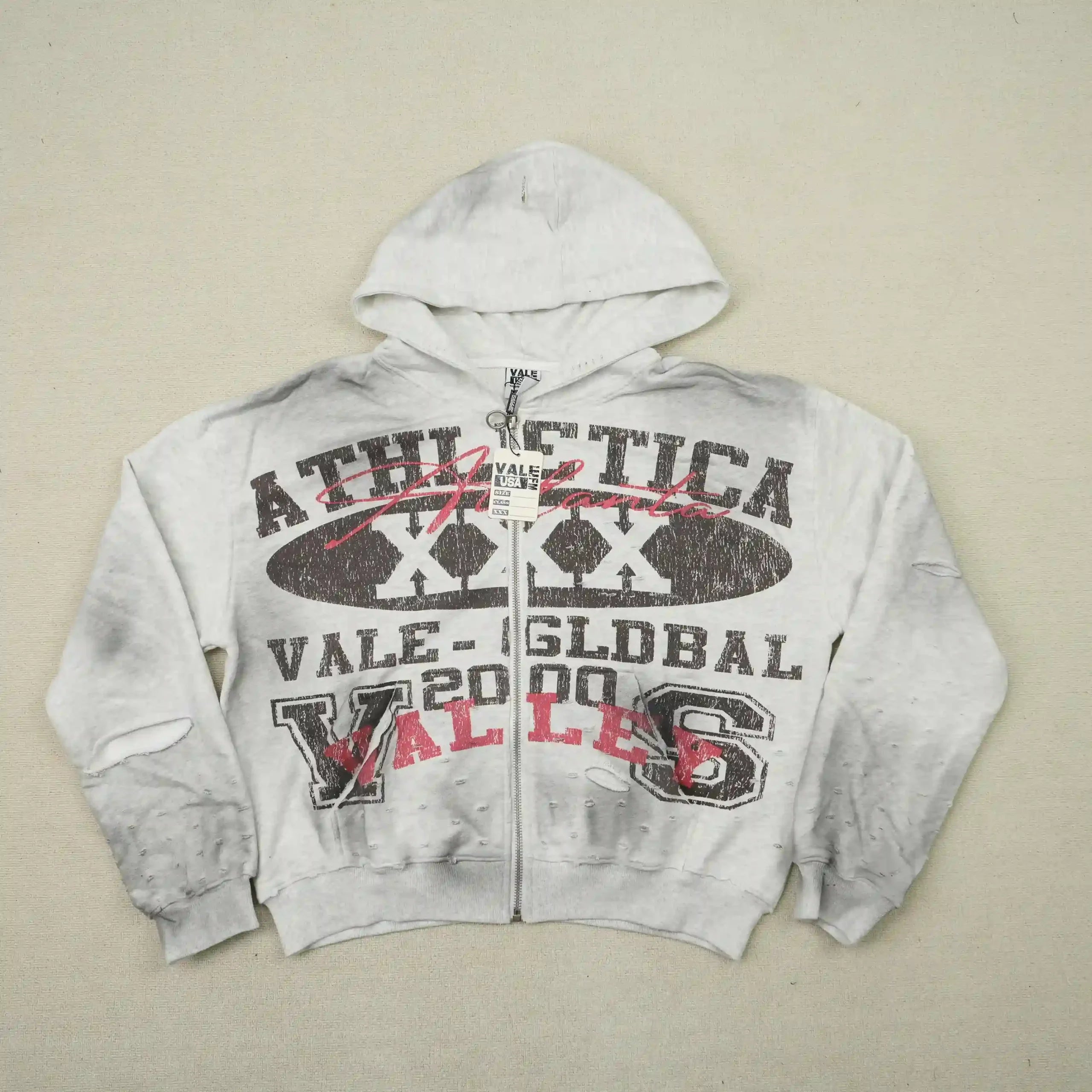 Athletica Xxx Zip Up Hoodie Grey