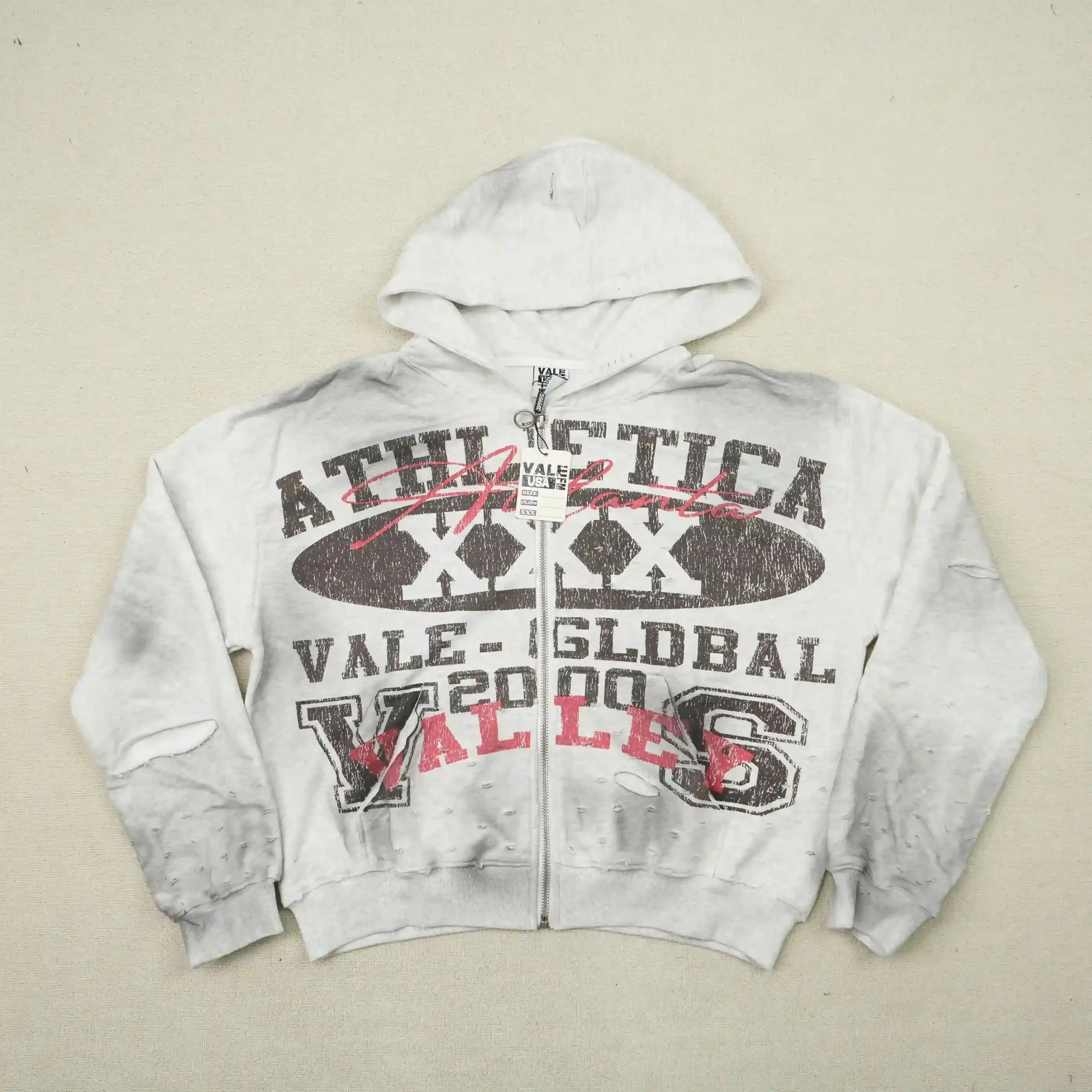 Athletica Xxx Zip Up Hoodie Grey