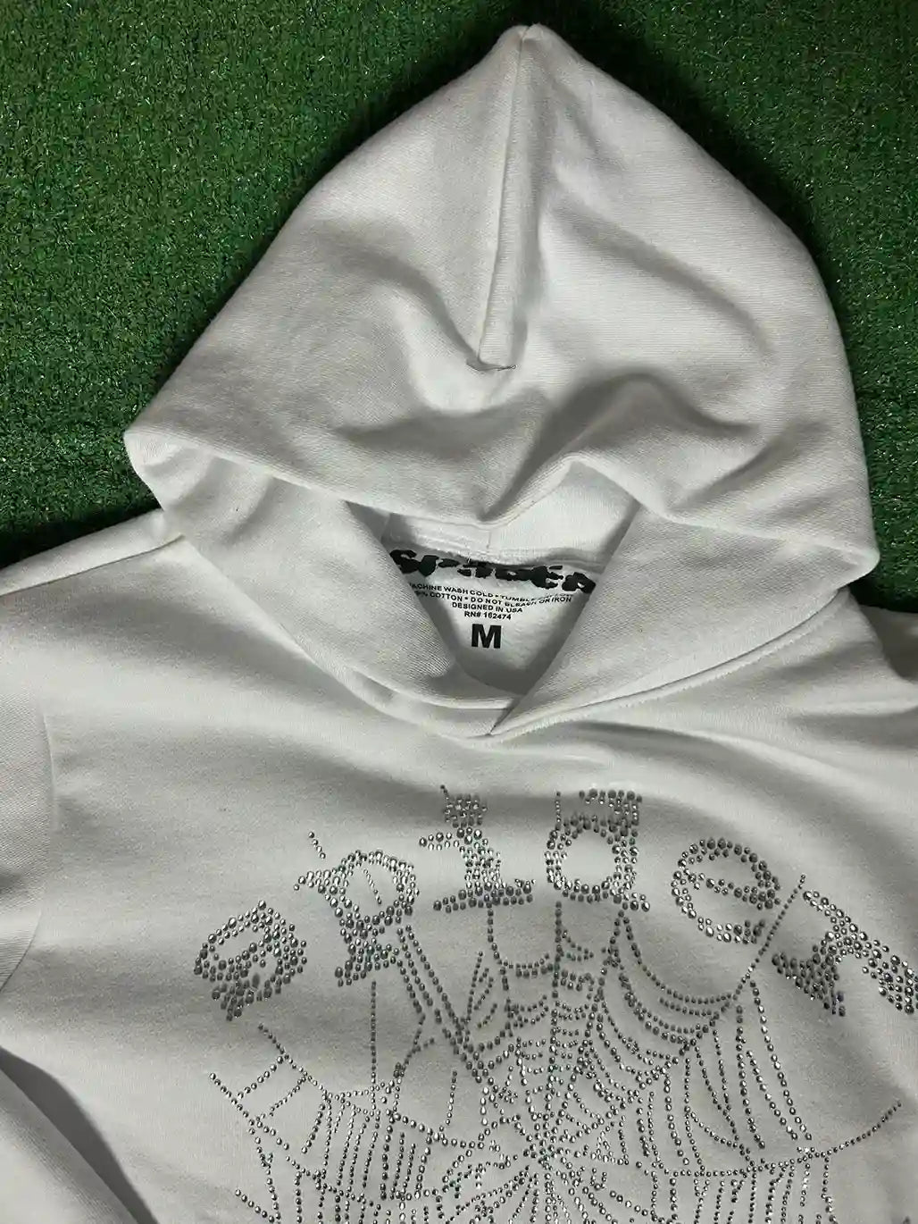 Distressed Chain Hoodie Heather Grey
