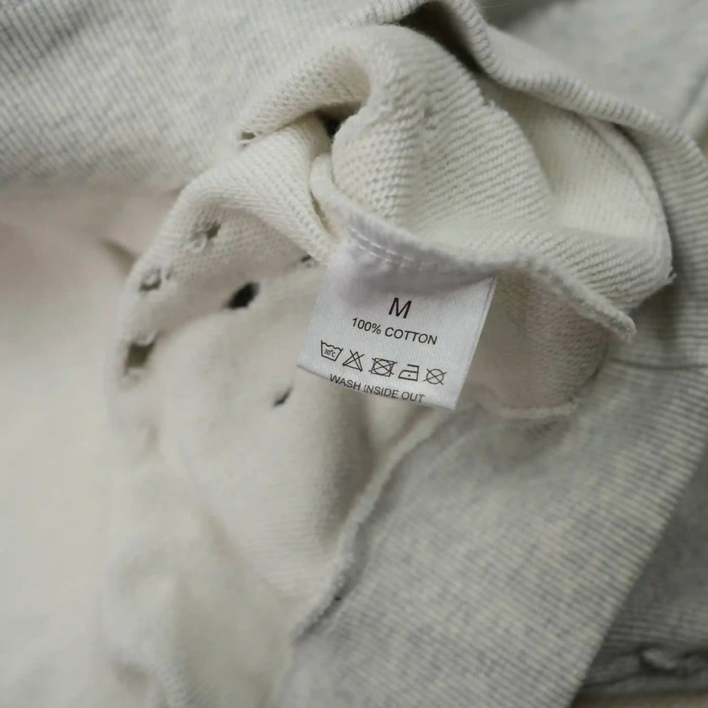 Distressed Chain Hoodie Heather Grey