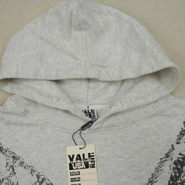 Distressed Chain Hoodie Heather Grey