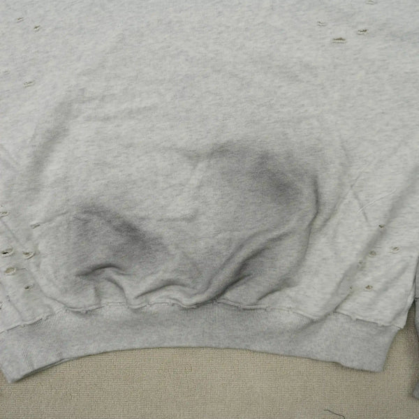 Distressed Chain Hoodie Heather Grey