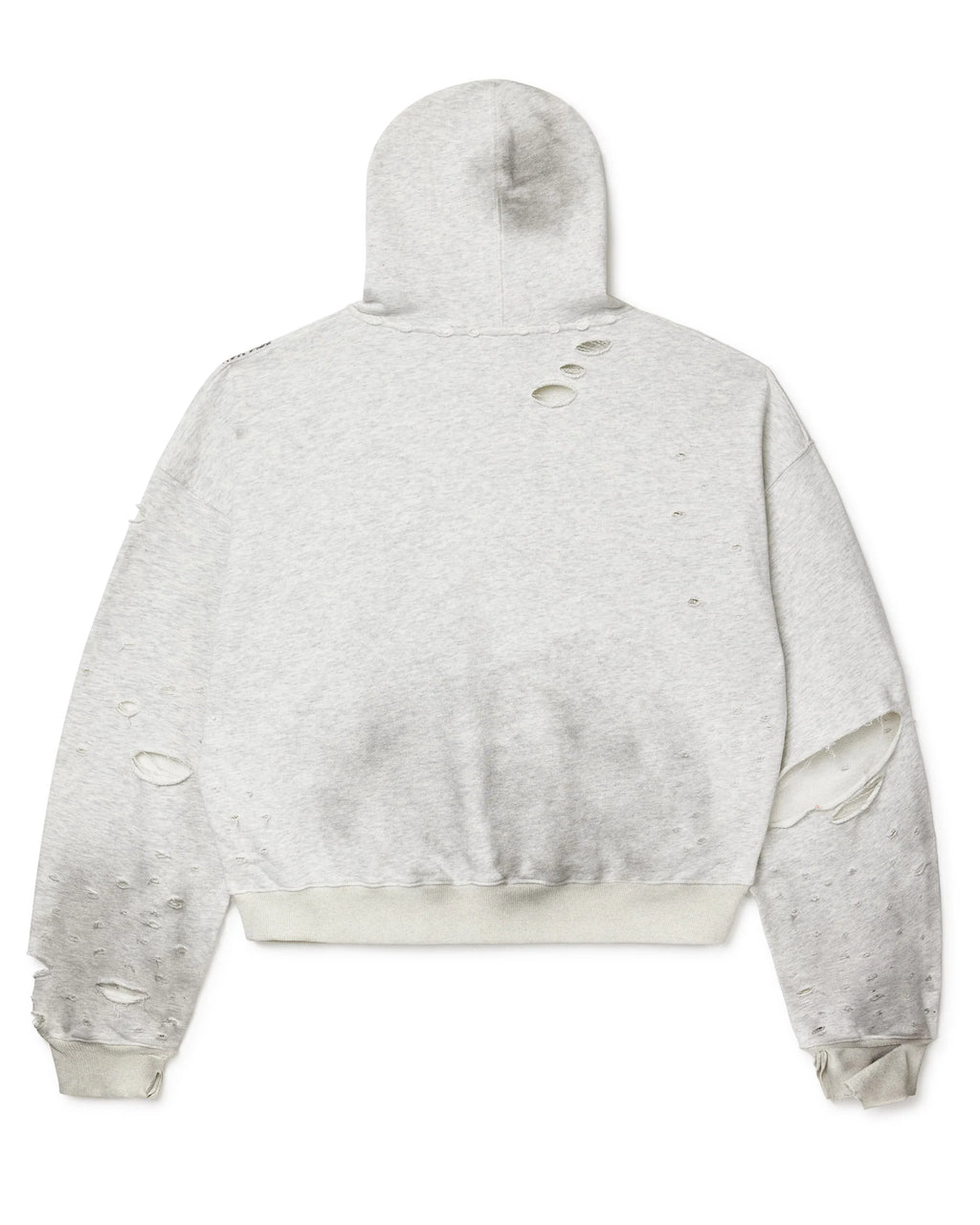 Distressed Chain Hoodie Heather Grey