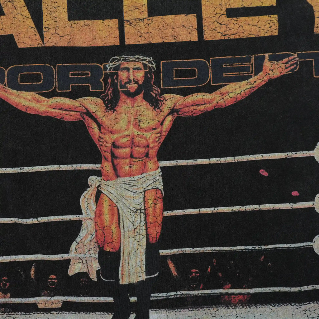 Jesus Vs Hellboy Tee Vintage Black