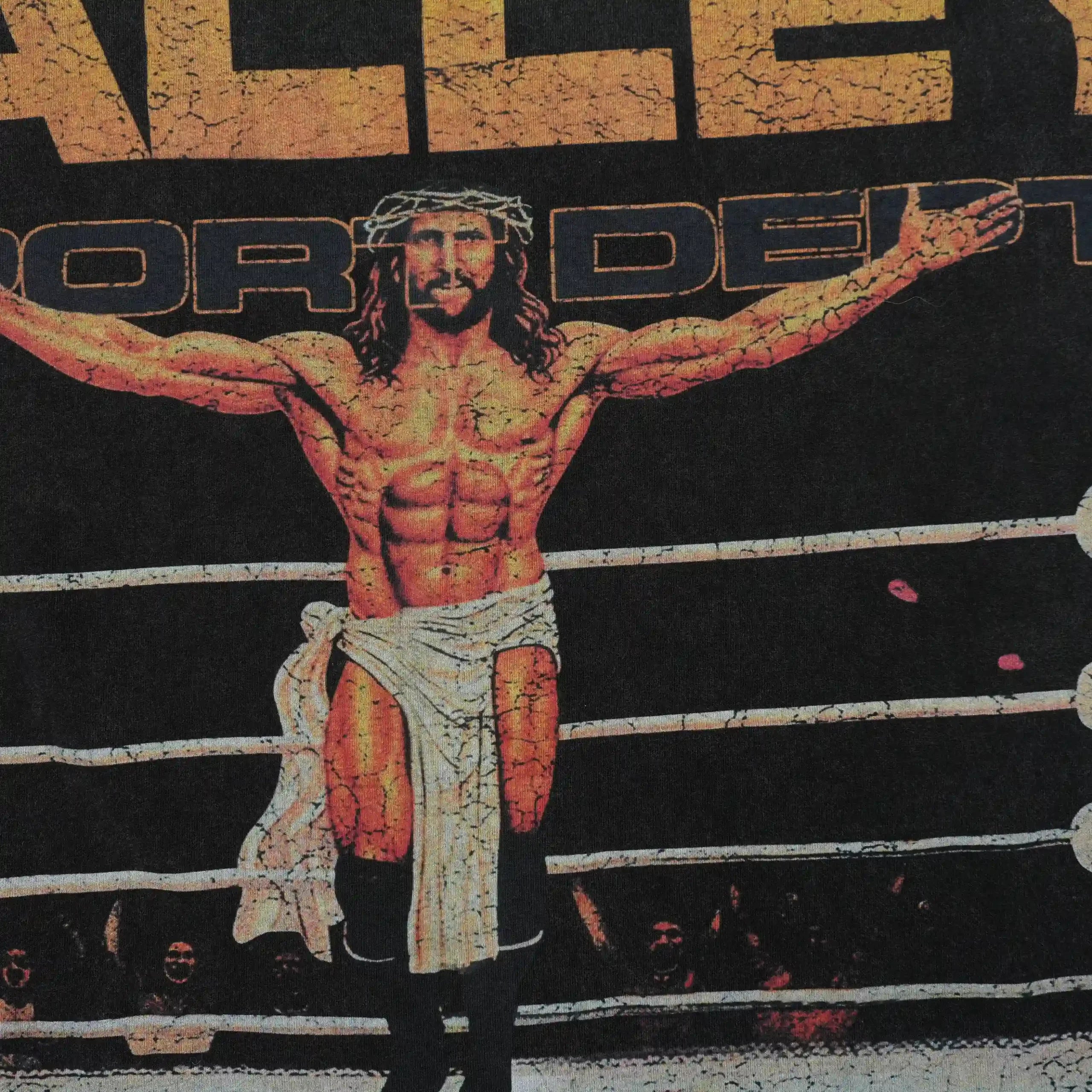 Jesus Vs Hellboy Tee Vintage Black